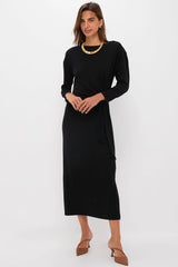 Black Side Tie Elspeth Maxi Dress