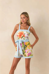 Sorrento Gardens Duo Printed Belted Romper