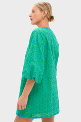 Seafoam Palm Eyelet Mini Arem Caftan