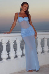 Cassie Glitter Mesh Maxi Dress
