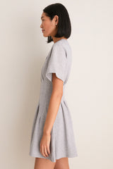 Cobblestone Heather Jersey Knit Crewneck Mini Dress