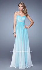 La Femme Strapless A-Line Prom Dress with Beads