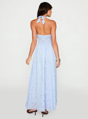 Hours In Silence Drop Waist Maxi Dress Blue