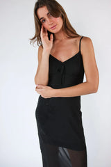 Mesh Cami Tea Length Dress
