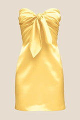 Strapless Red Tie Front Short Dress