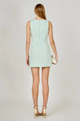 Melanie 3 Bow Slit Mini Dress - Mint