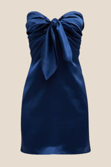 Strapless Red Tie Front Short Dress