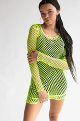 Neon Fishnet Dress