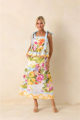 Sorrento Gardens Duo Printed Peplum Top & Matching Maxi Skirt (Sold Separately)