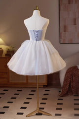 Strapless Champagne A-line Short Ball Gown