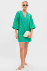 Seafoam Palm Eyelet Mini Arem Caftan
