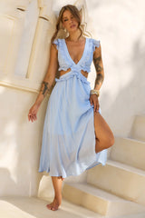 Gaining Ground Midi Dress - Steel Blue