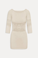 Festival Crochet Knit Mini Dress - Bunny