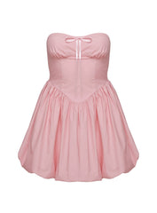 Melaina Bubble Hem Mini Dress Pink