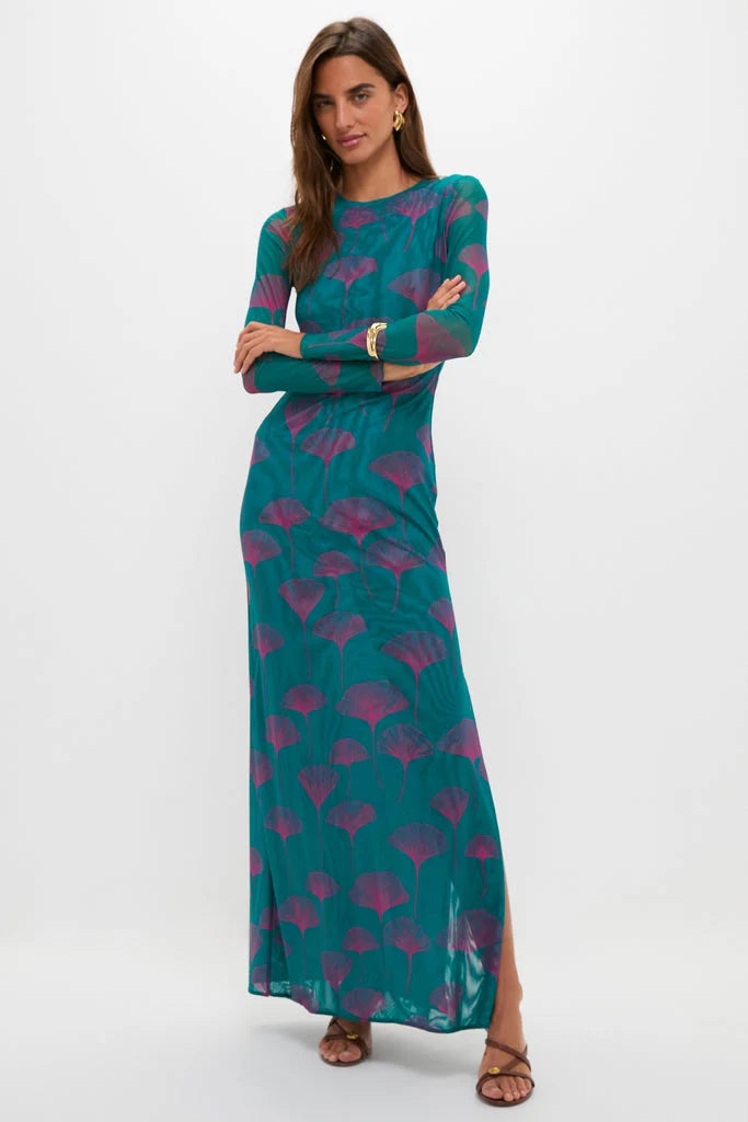 Jade Ginkgo Scarlet Maxi Dress