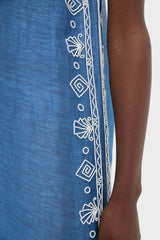 Blue Yasmeen Embellished Midi Dress