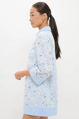 Blue Floral Lace Collier Dress