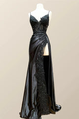 Wine Red Appliques Mermaid Long Formal Dress