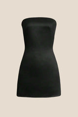 Strapless Sage Green Back Tie Short Dress