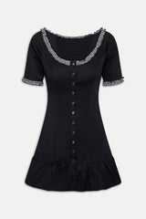 Sweet Dreams Cotton Mini Dress - Black