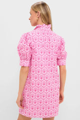 Pink Palm Eyelet Louisa Mini Dress