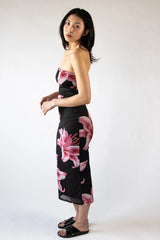 Pink Lillies Mesh Tube Midi Dress