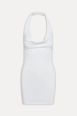 x JENNIE Solo Halter Mini Dress - Optic White