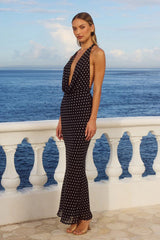 Lexie Plunge Halter Maxi Dress