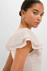 Cream and Red Polka Dot Marlowe Flutter Dress
