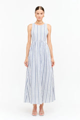 Liz Striped Linen Midi Dress
