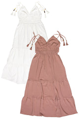 Beaded Tie Straps Maxi Dress