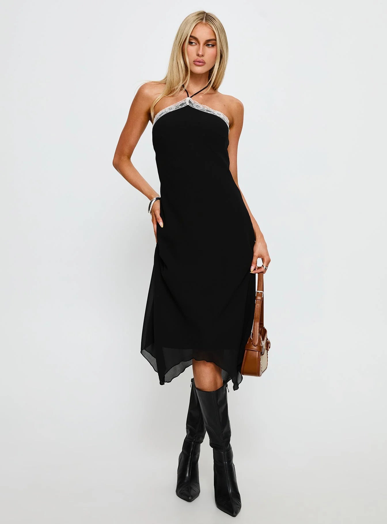 black meela lace trim dress sweetiesal_ on LTK