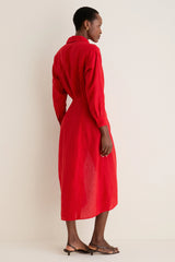 Racing Red Alessandra Sarong Shirt Dress