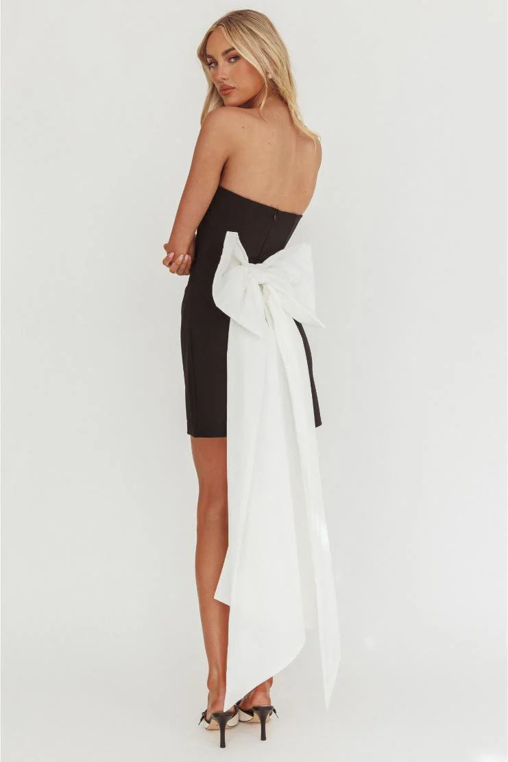 Valerie White Bow Back Short Mini Dress